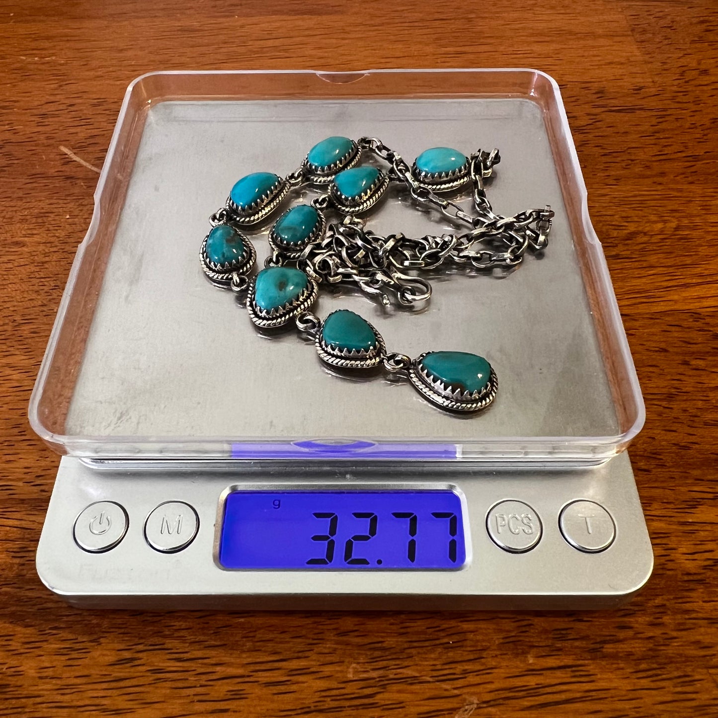 Kingman Turquoise Lariat Necklace