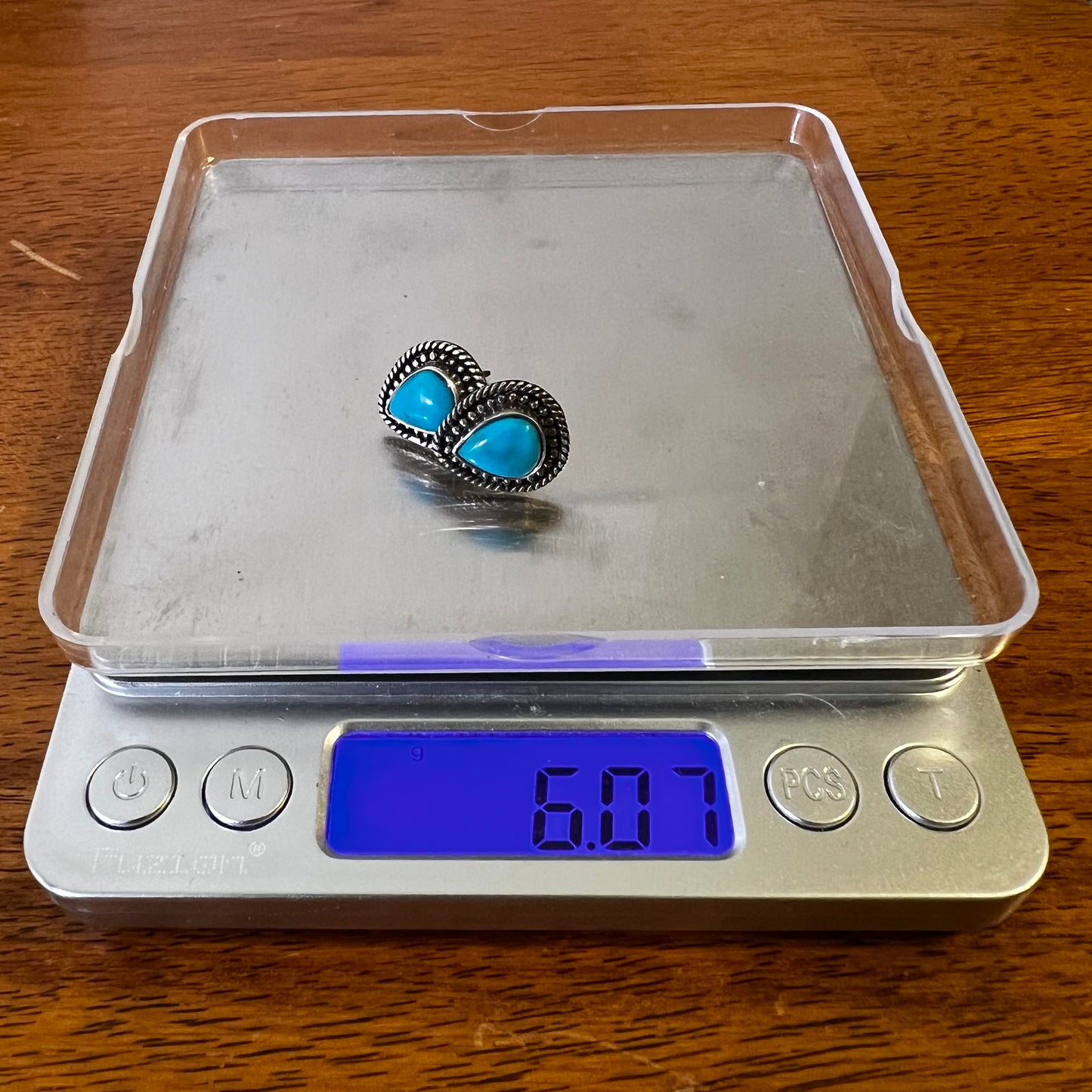 Sterling Silver & Kingman Turquoise Post Back Earrings