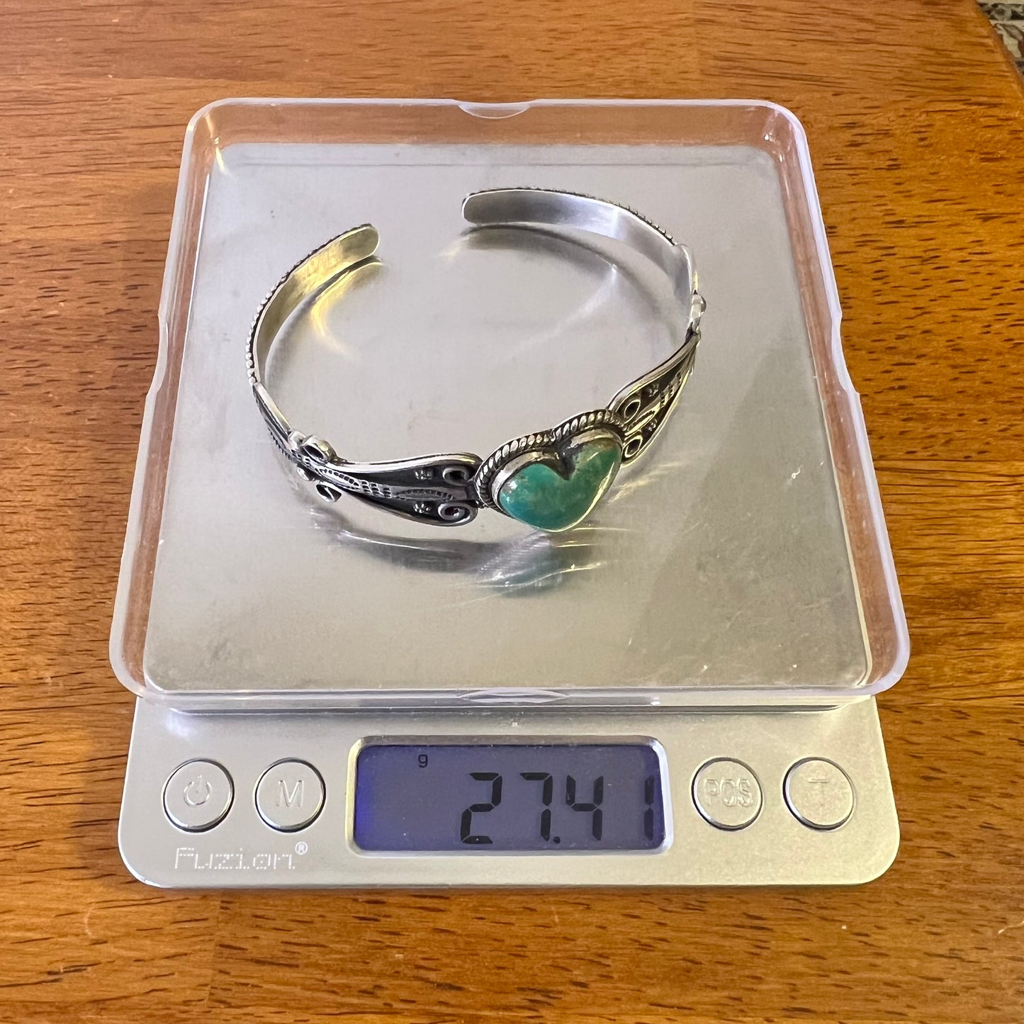 Kingman Turquoise Heart Cuff Bracelet