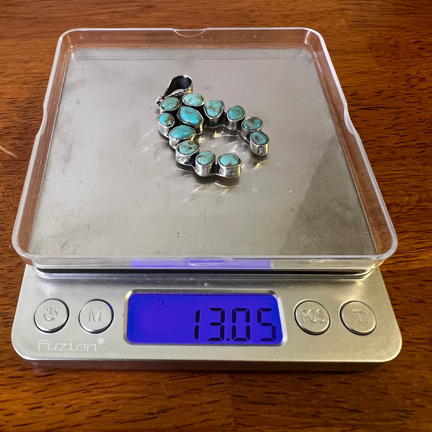Sterling Silver Kingman Turquoise Naja Pendant