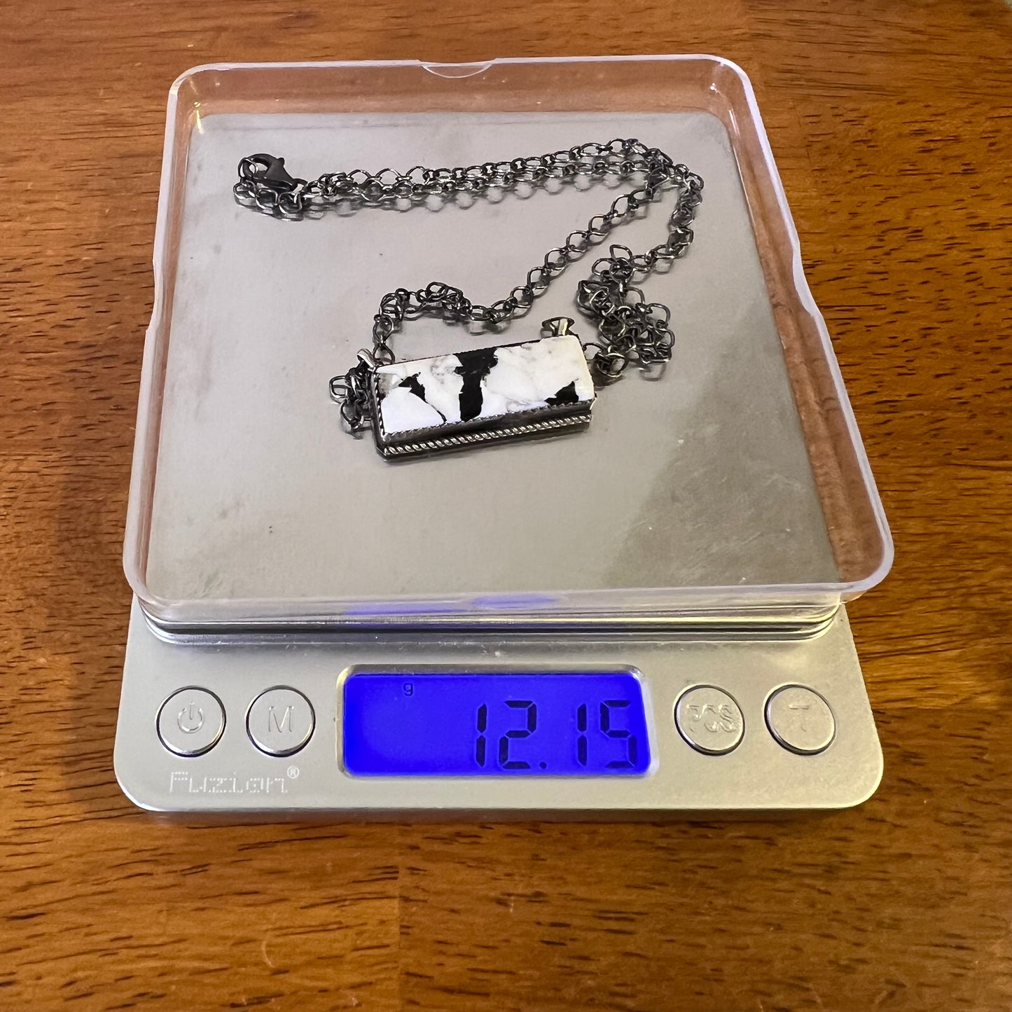 Handmade Sterling Silver White Buffalo Bar Necklace by Tia Long