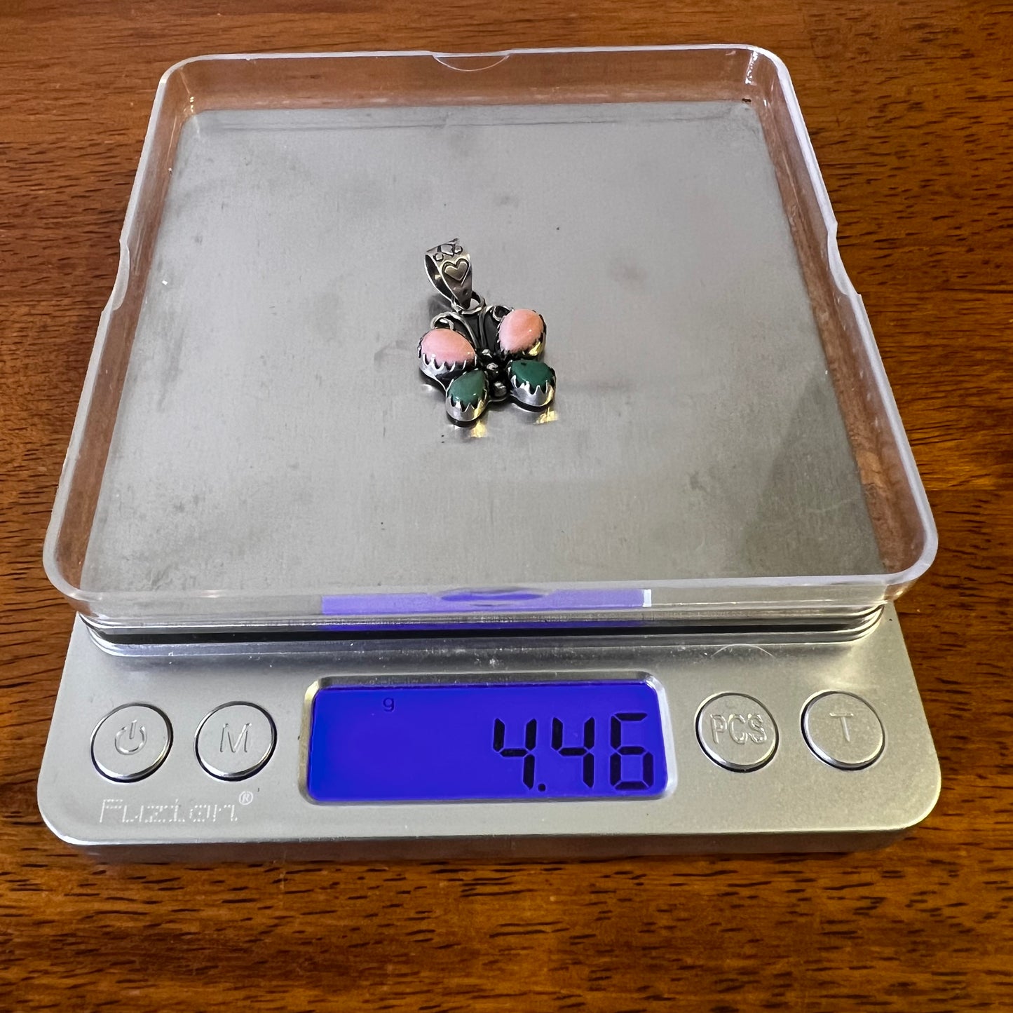 Sterling Silver Queen Conch & Turquoise Butterfly Pendant