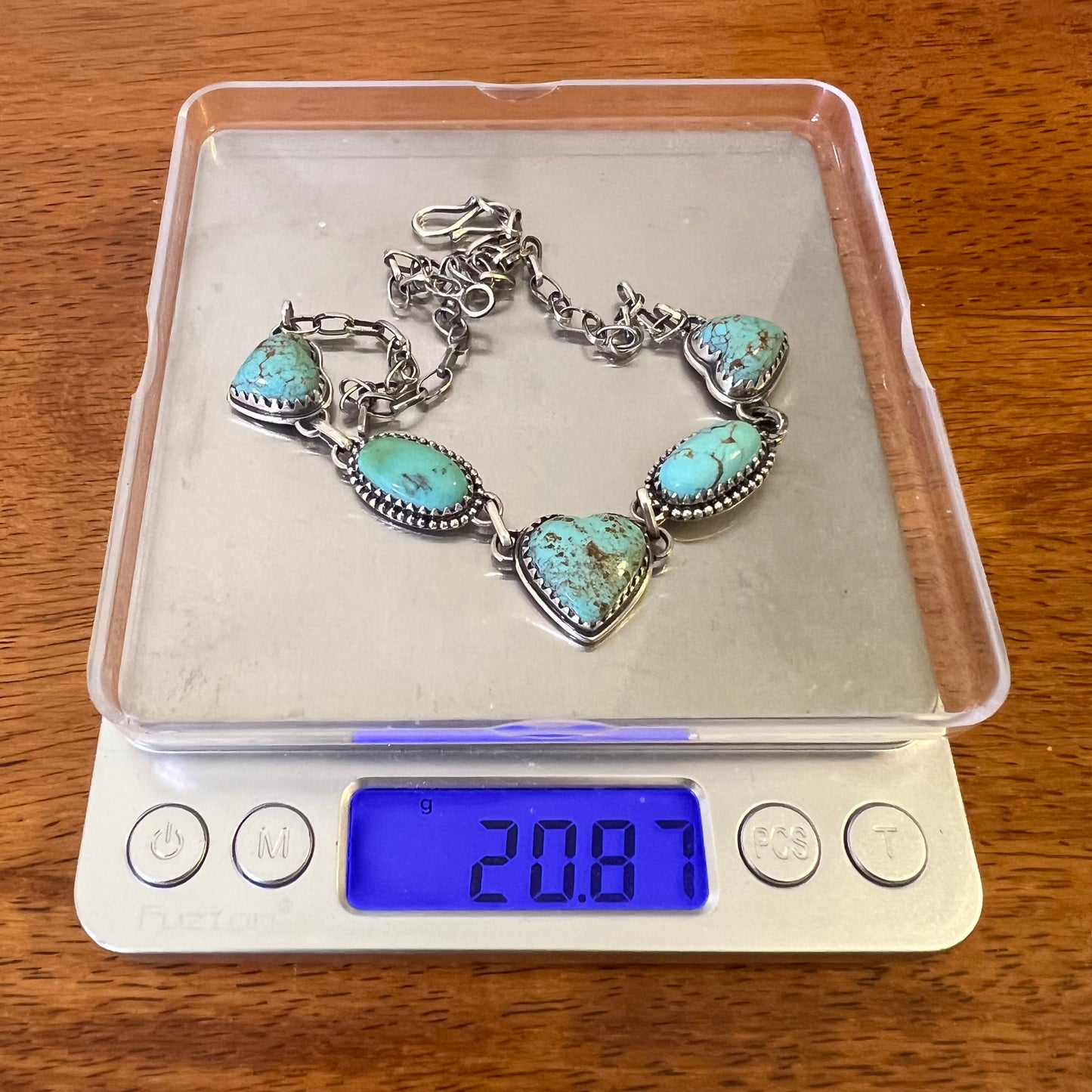 Kingman Turquoise Heart Choker Necklace – Sterling Silver Statement