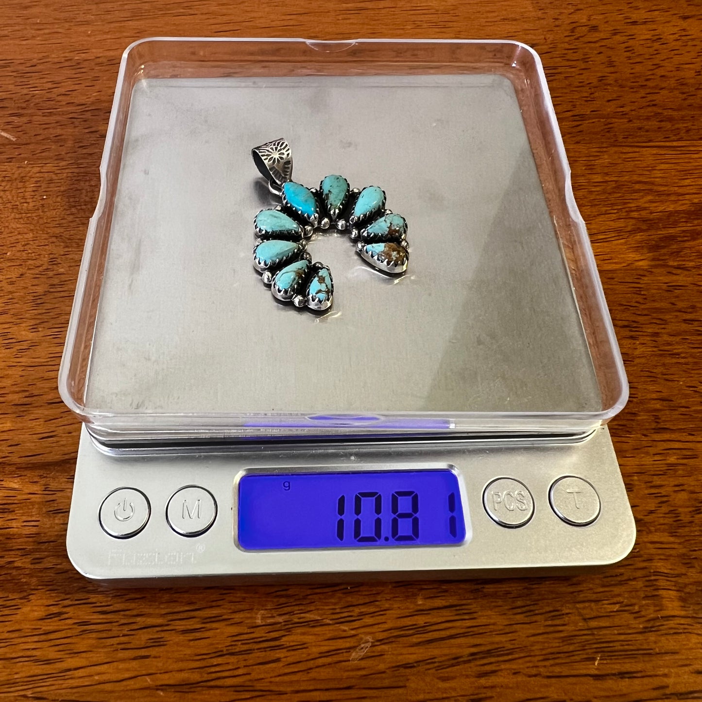 Sterling Silver Turquoise Cluster Naja Pendant