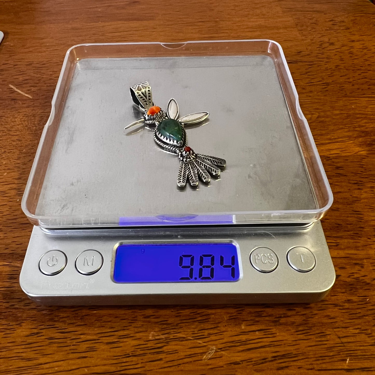 Sterling Silver Multi Stone Hummingbird Pendant