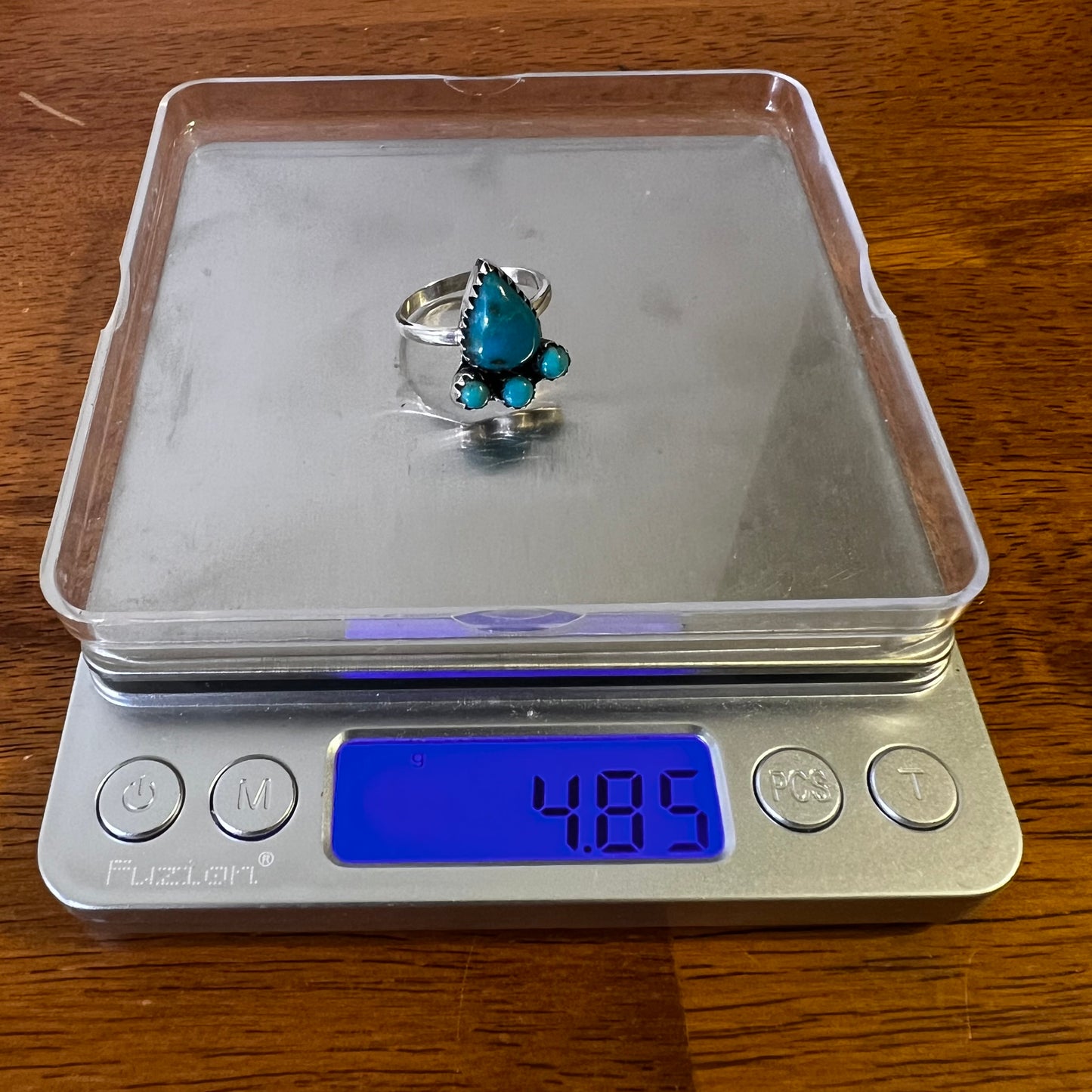 Kingman Turquoise Cluster Ring – Size 9