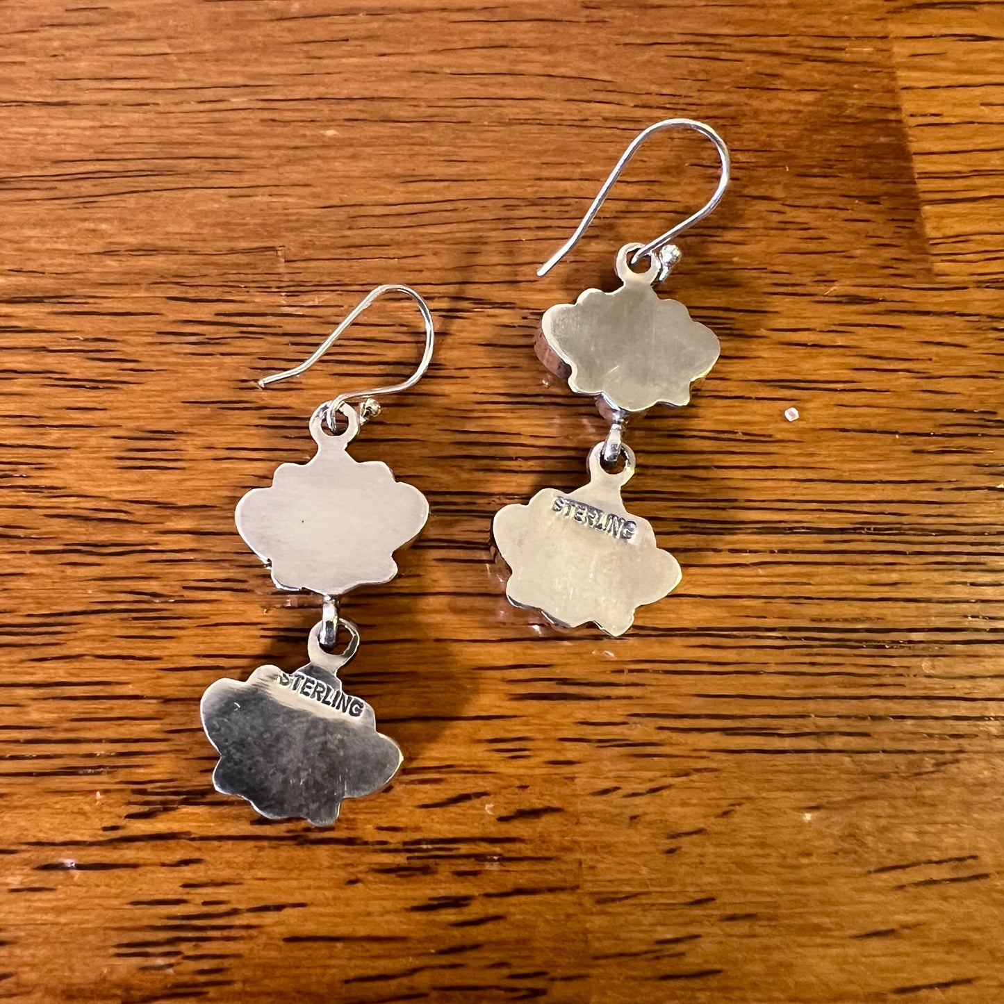 Kingman Turquoise Cluster Dangle Earrings in Sterling Silver