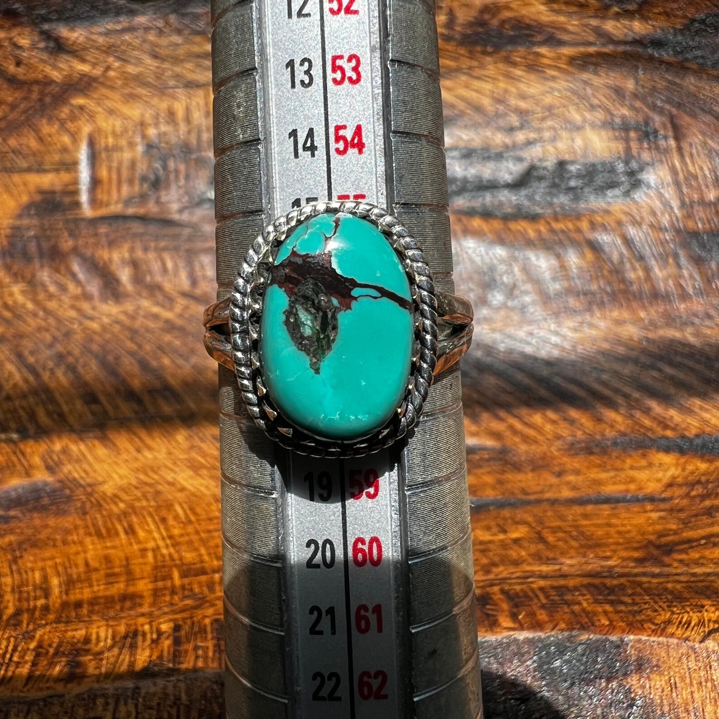 Sterling Silver Kingman Turquoise Ring Size 8
