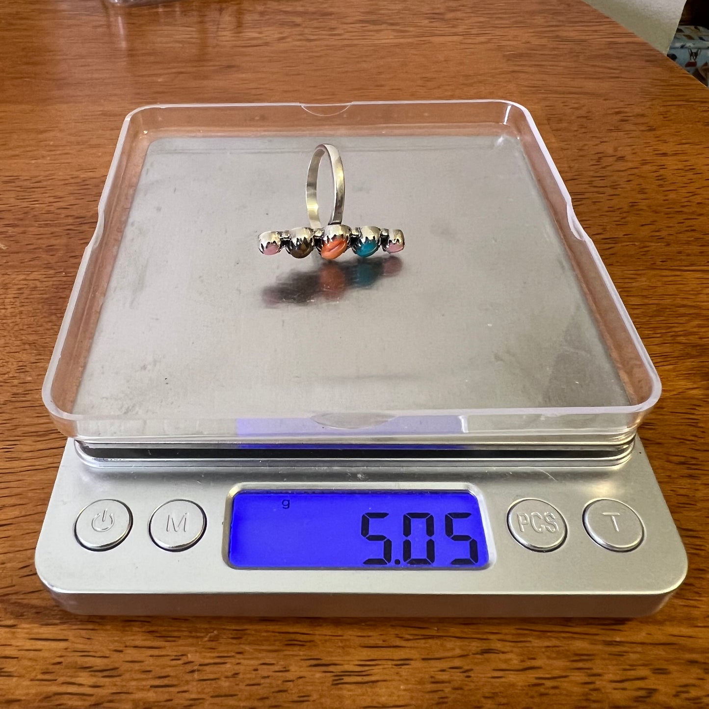 Sterling Silver Spiny Oyster Kingman Turquoise Queen Conch Adjustable Ring