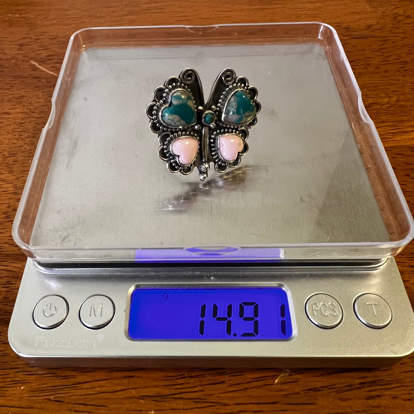 Ribbon Turquoise & Queen Conch Butterfly Statement Ring