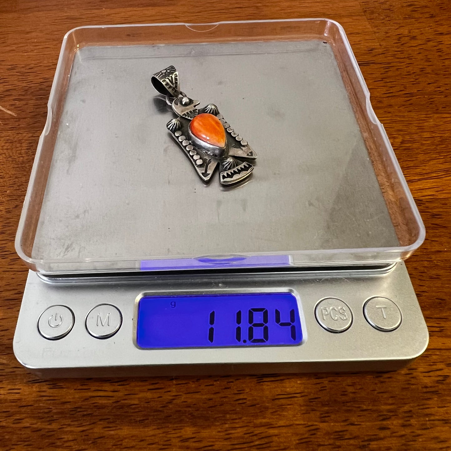 Sterling Silver Spiny Oyster Thunderbird Pendant
