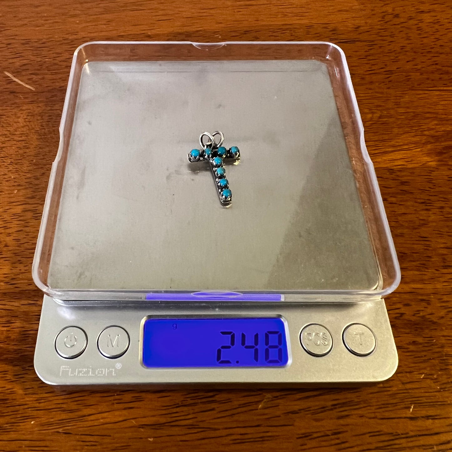 Kingman Turquoise Initial T Sterling Silver Pendant