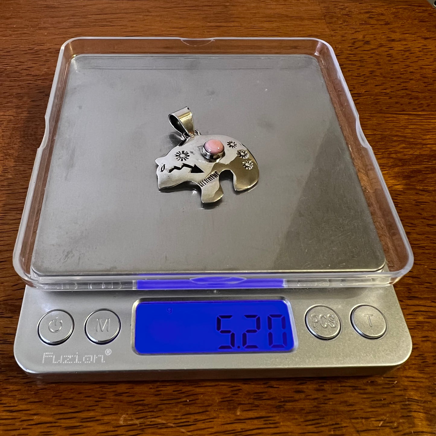 Queen Conch Bear Pendant – Sterling Silver Southwestern Bear Pendant
