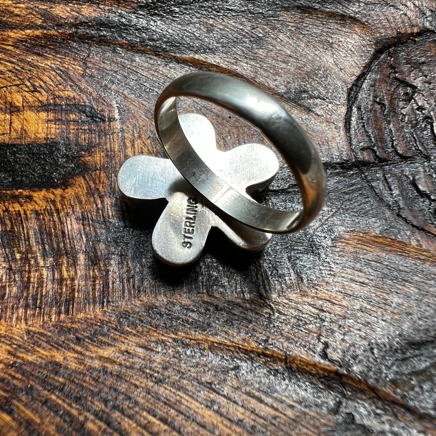 Sterling Silver Multi-Stone Flower Spinner Ring | Southwestern