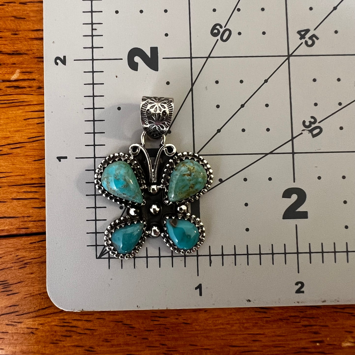 Kingman Turquoise Butterfly Pendant | Sterling Silver Southwestern