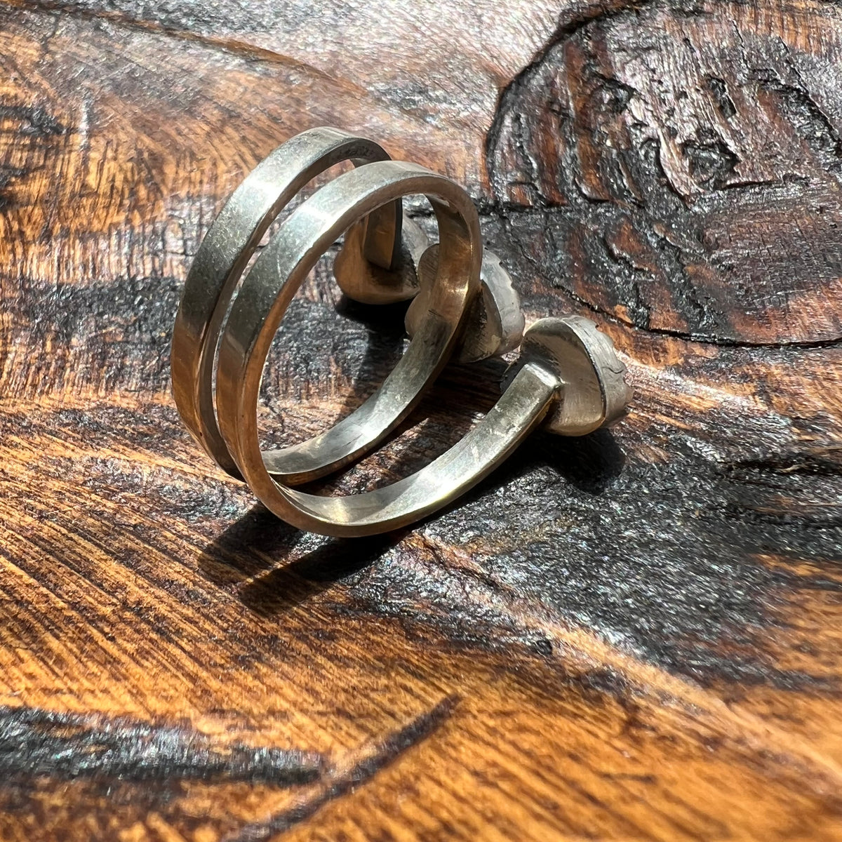 Sterling Silver Kingman Turquoise & Queen Conch Heart Wrap Ring