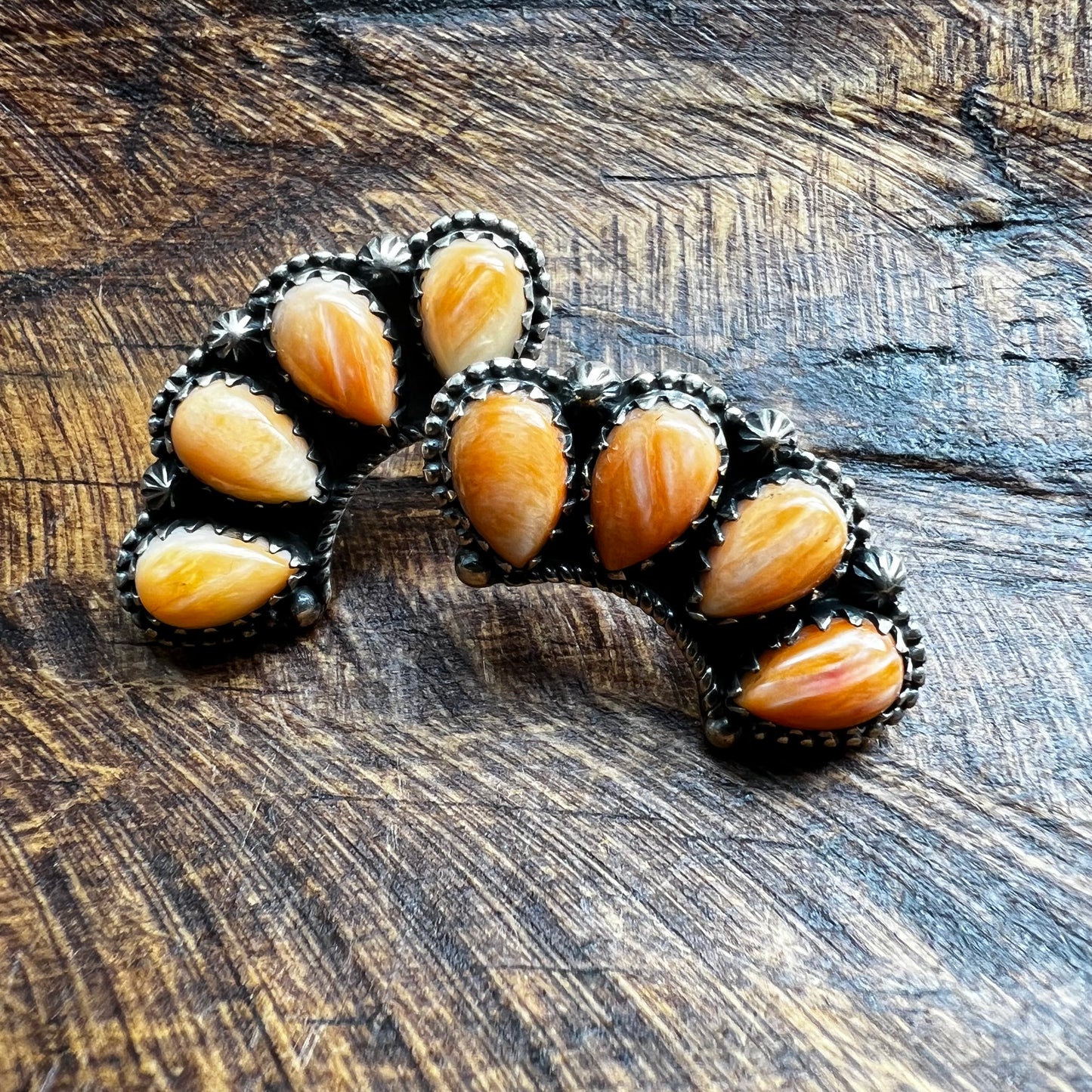 Sterling Silver Spiny Oyster Crawler Earrings | Southwestern Studs