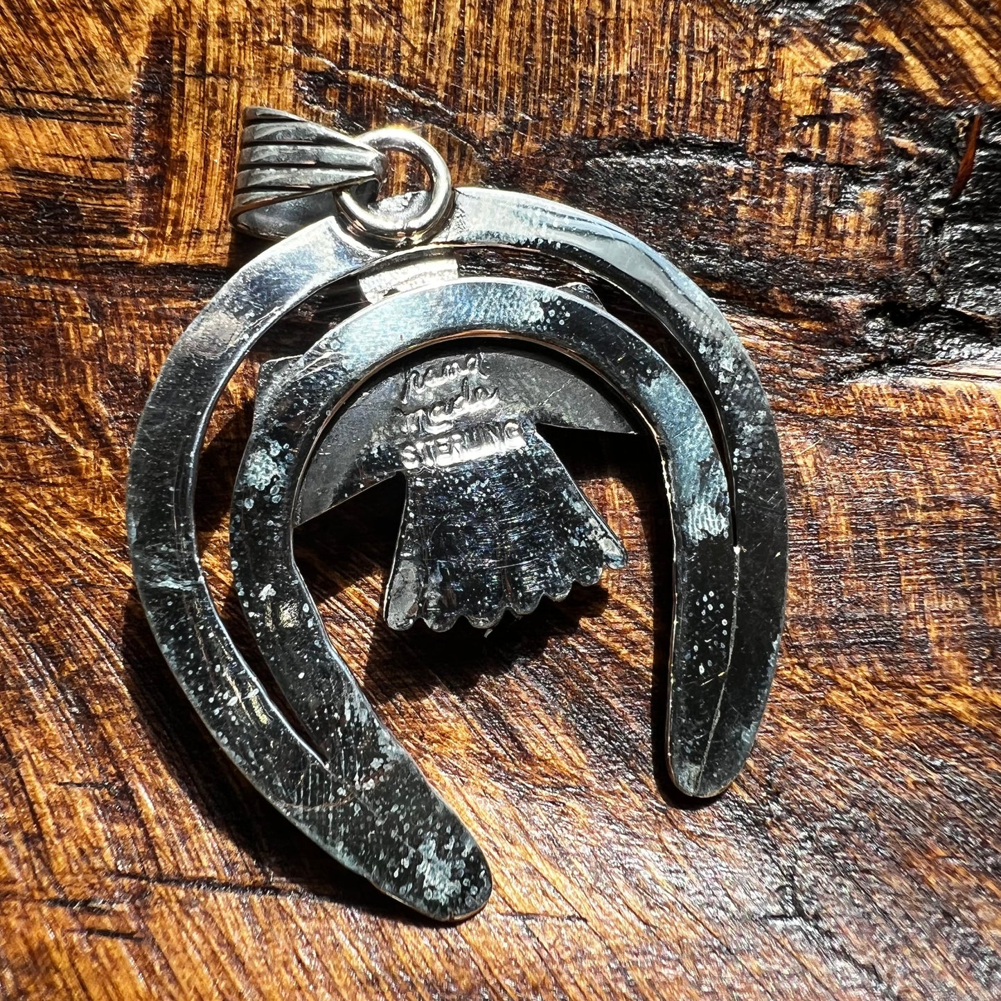 Kingman Turquoise Thunderbird Naja Pendant | Sterling Silver