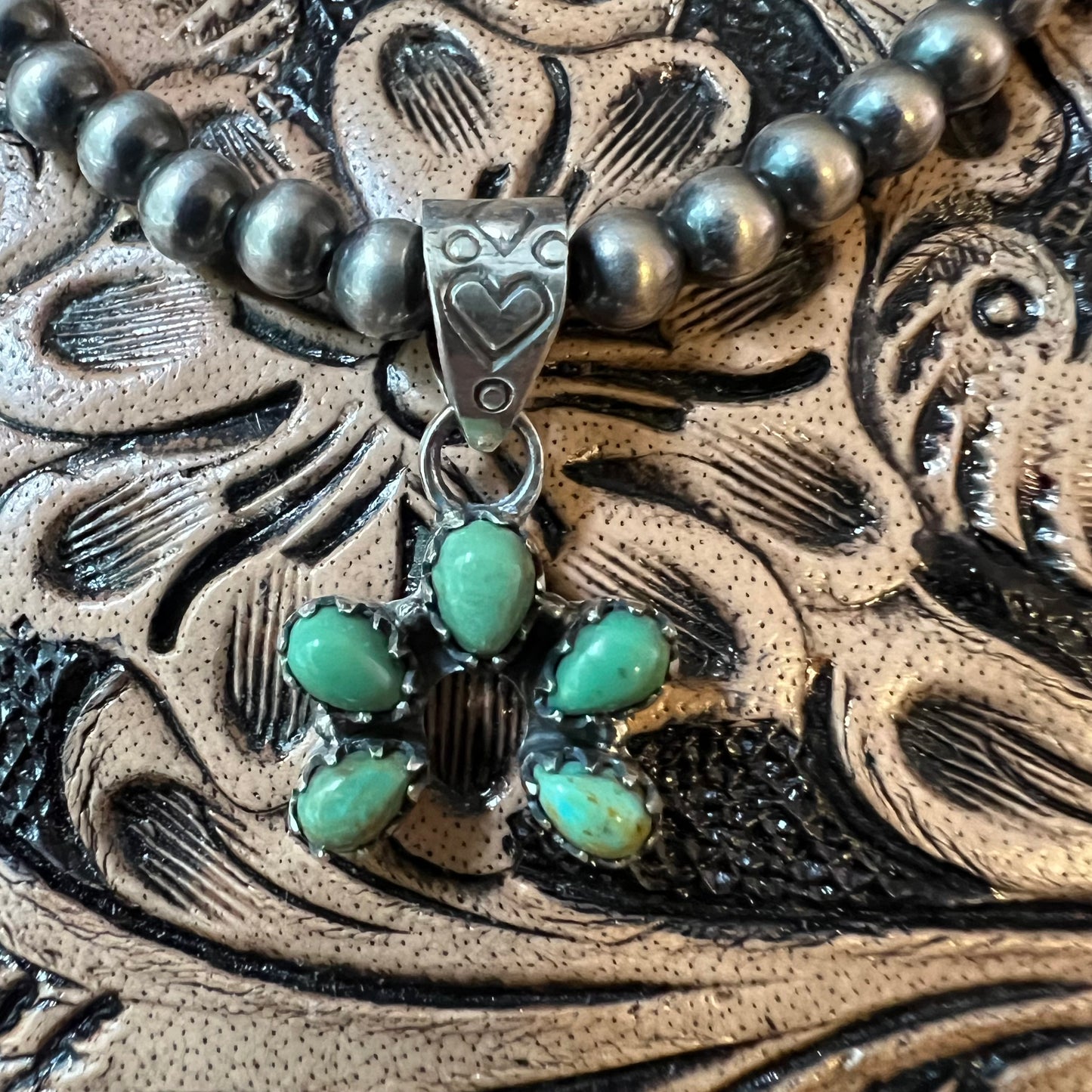 Sterling Silver Kingman Turquoise Mini Naja Pendant