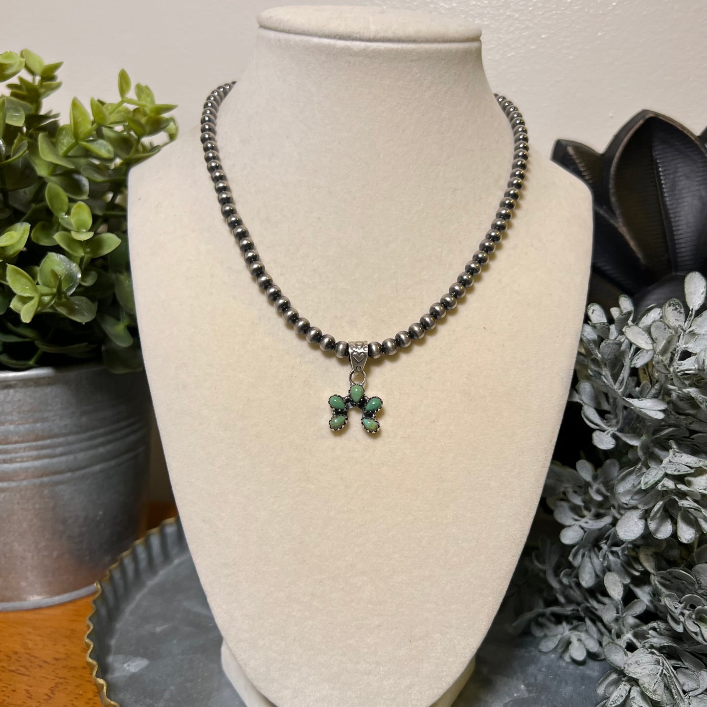 Sterling Silver Kingman Turquoise Mini Naja Pendant