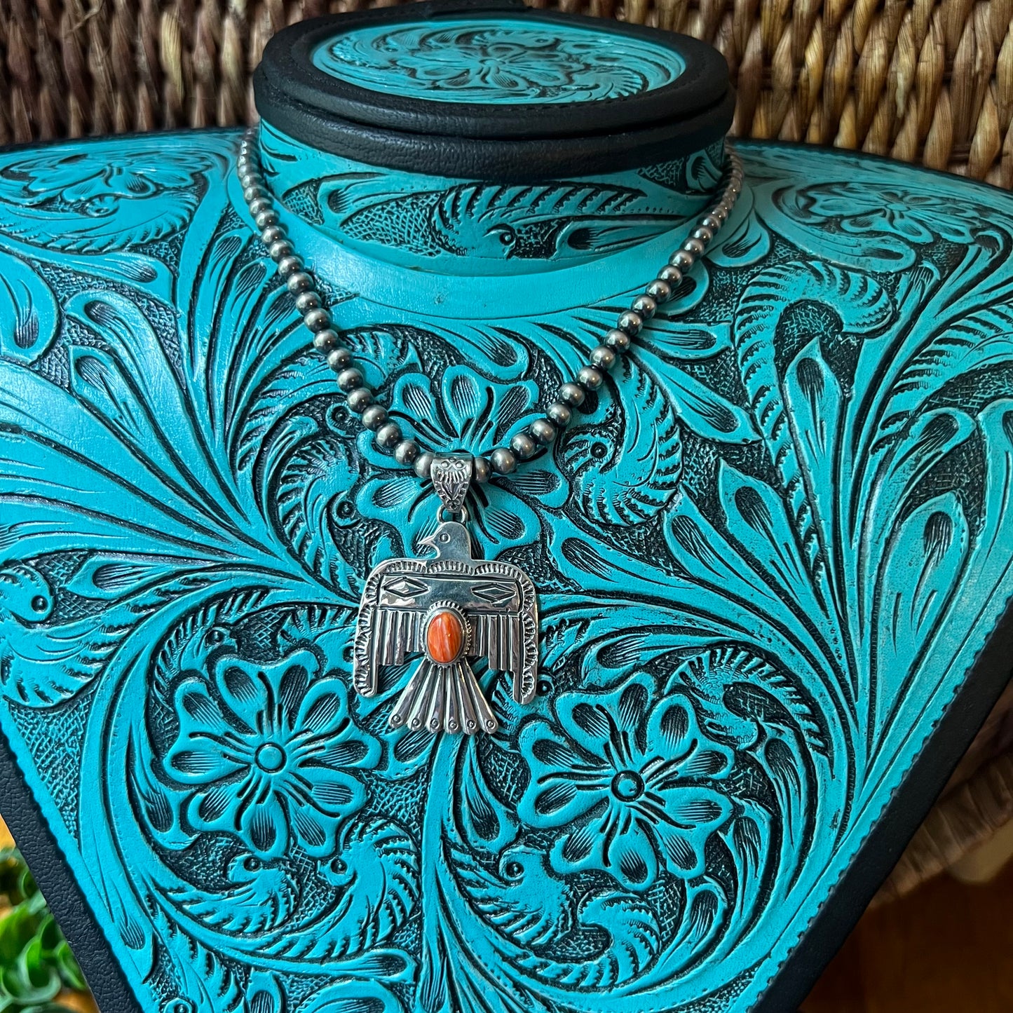 Spiny Oyster Thunderbird Sterling Silver Pendant