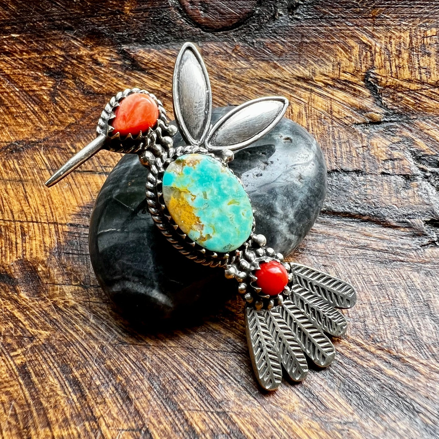 Sterling Silver Hummingbird Brooch