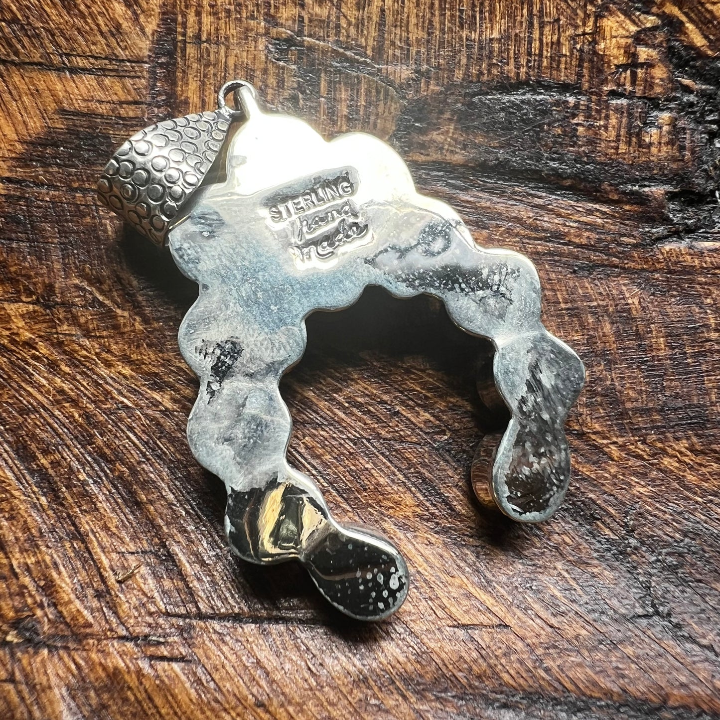 Sterling Silver Kingman Turquoise Naja Pendant
