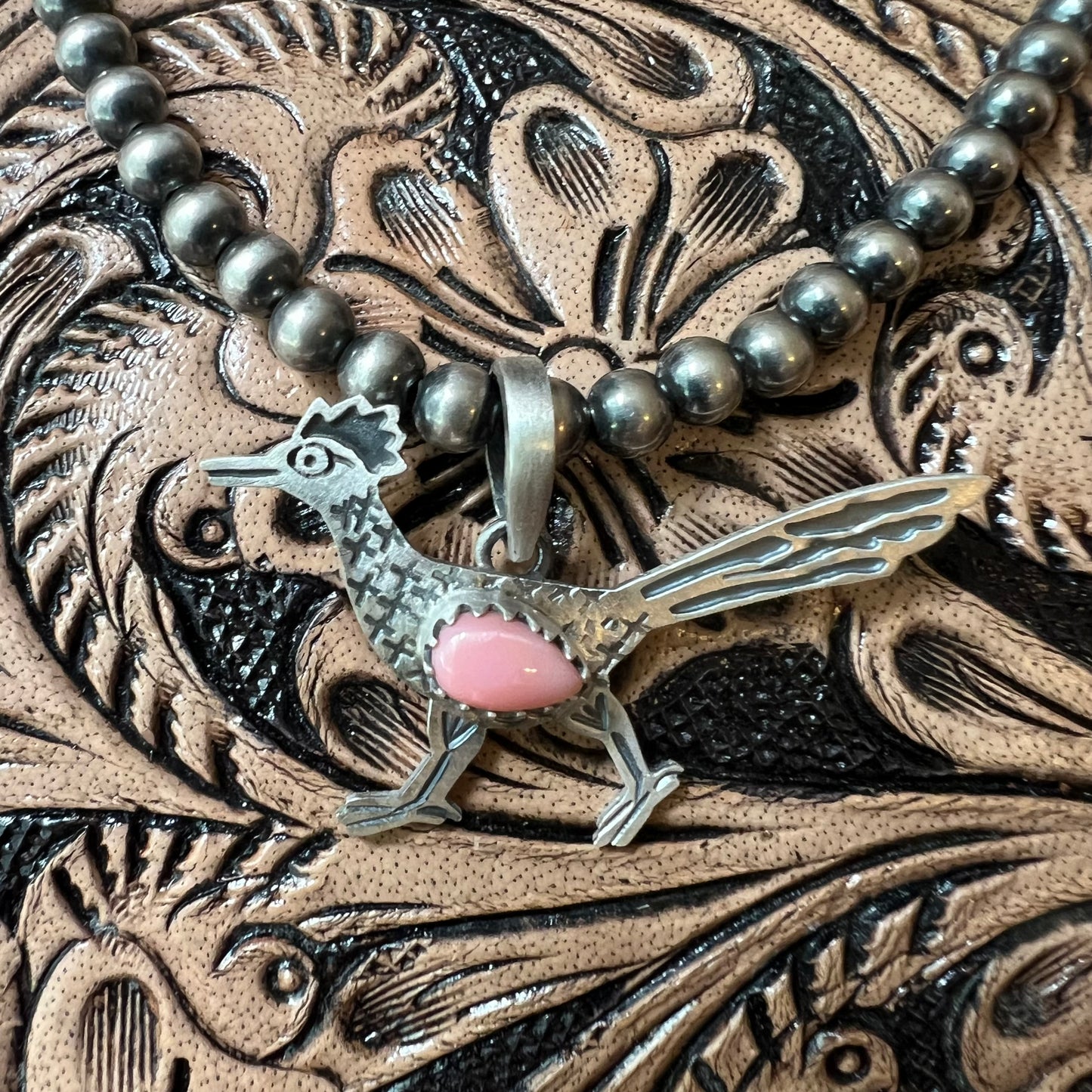 Sterling Silver Queen Conch Roadrunner Pendant