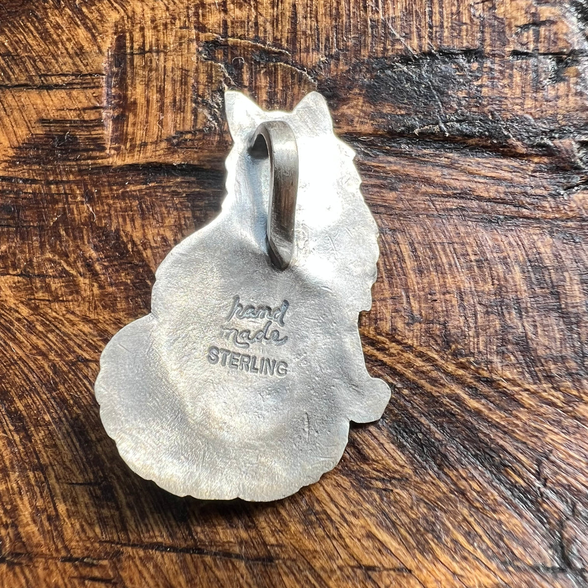 Sterling Silver Spiny Oyster Longhair Cat Pendant