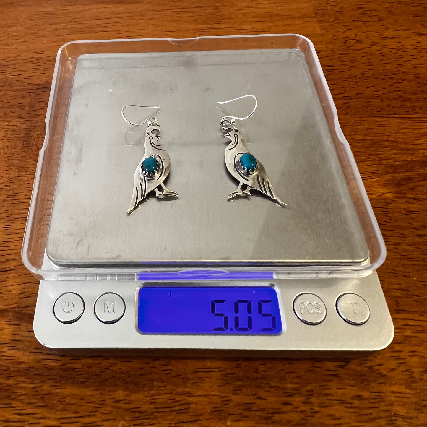 Kingman Turquoise Quail Earrings | Sterling Silver Southwestern Dangles