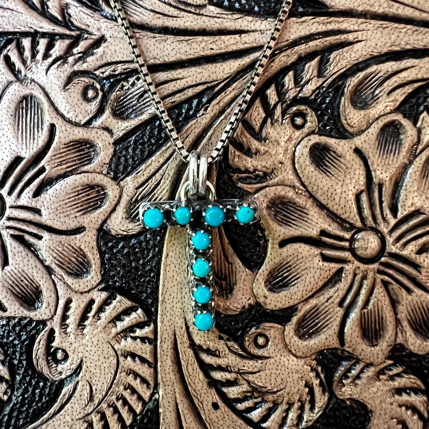 Kingman Turquoise Initial T Sterling Silver Pendant