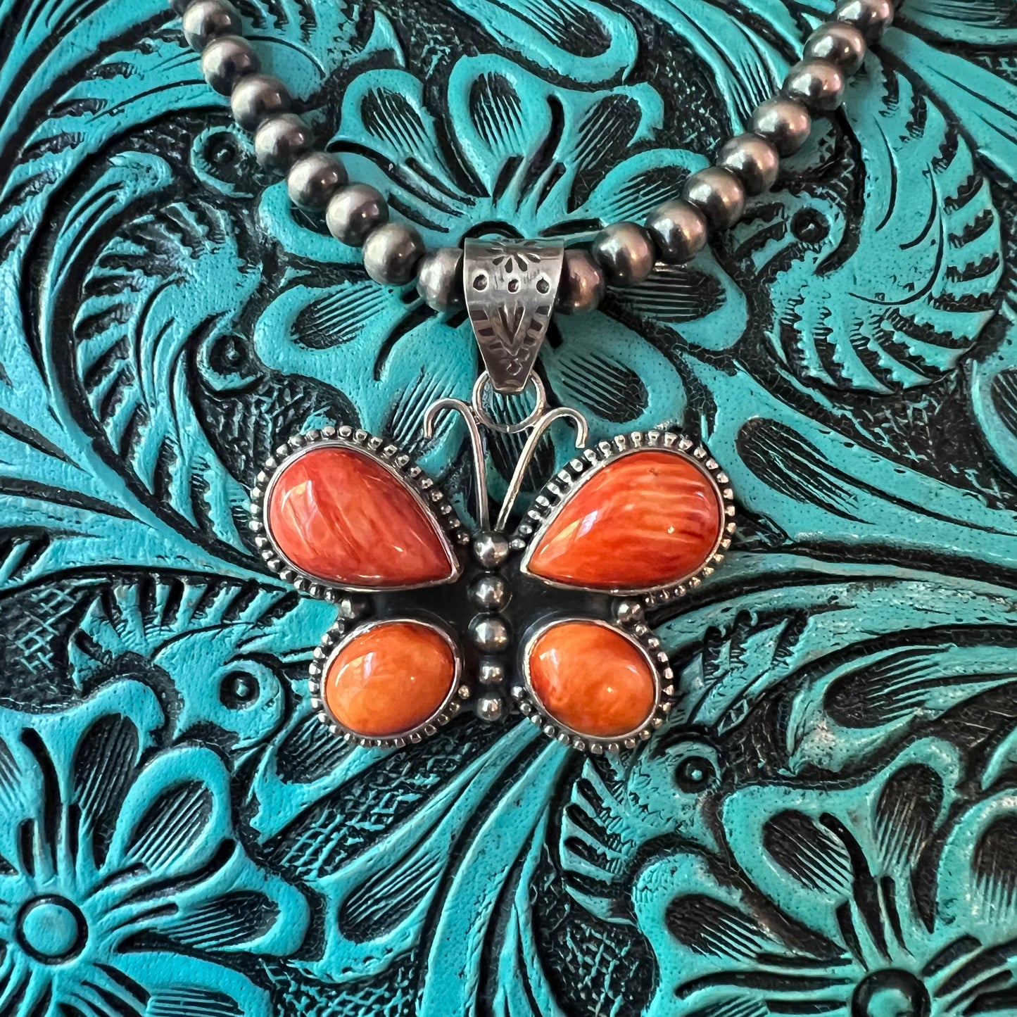 Spiny Oyster Butterfly Pendant – Sterling Silver Southwestern Statement