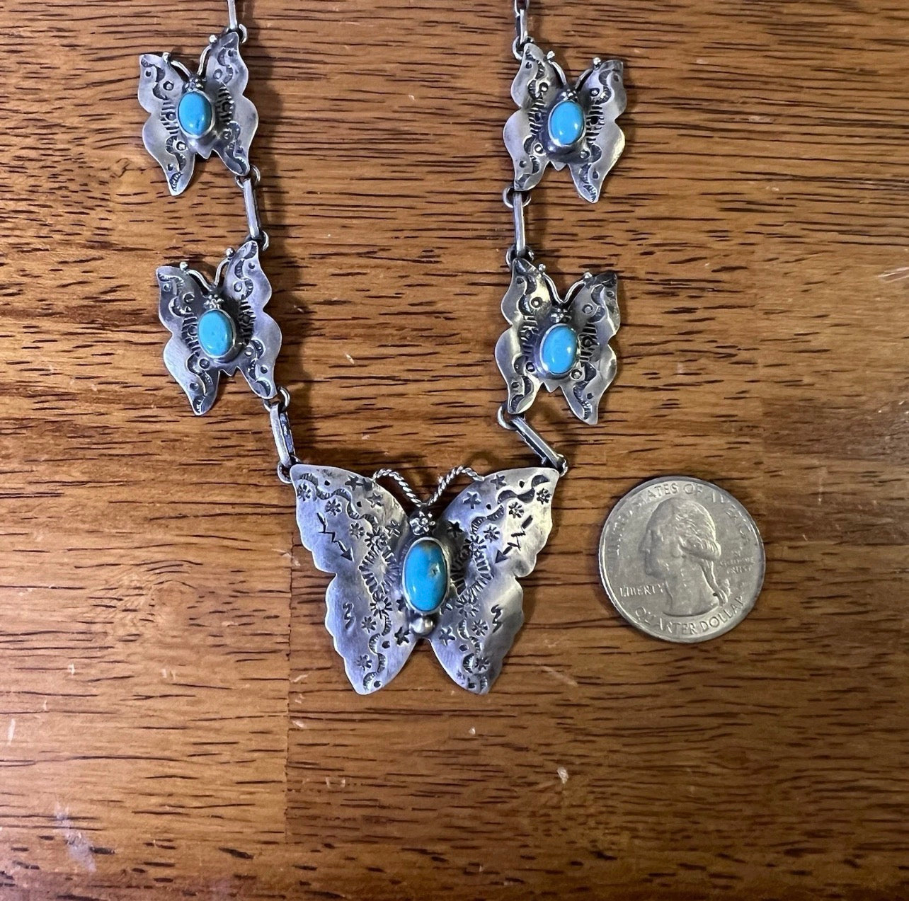 Kingman Turquoise Butterfly Station Necklace