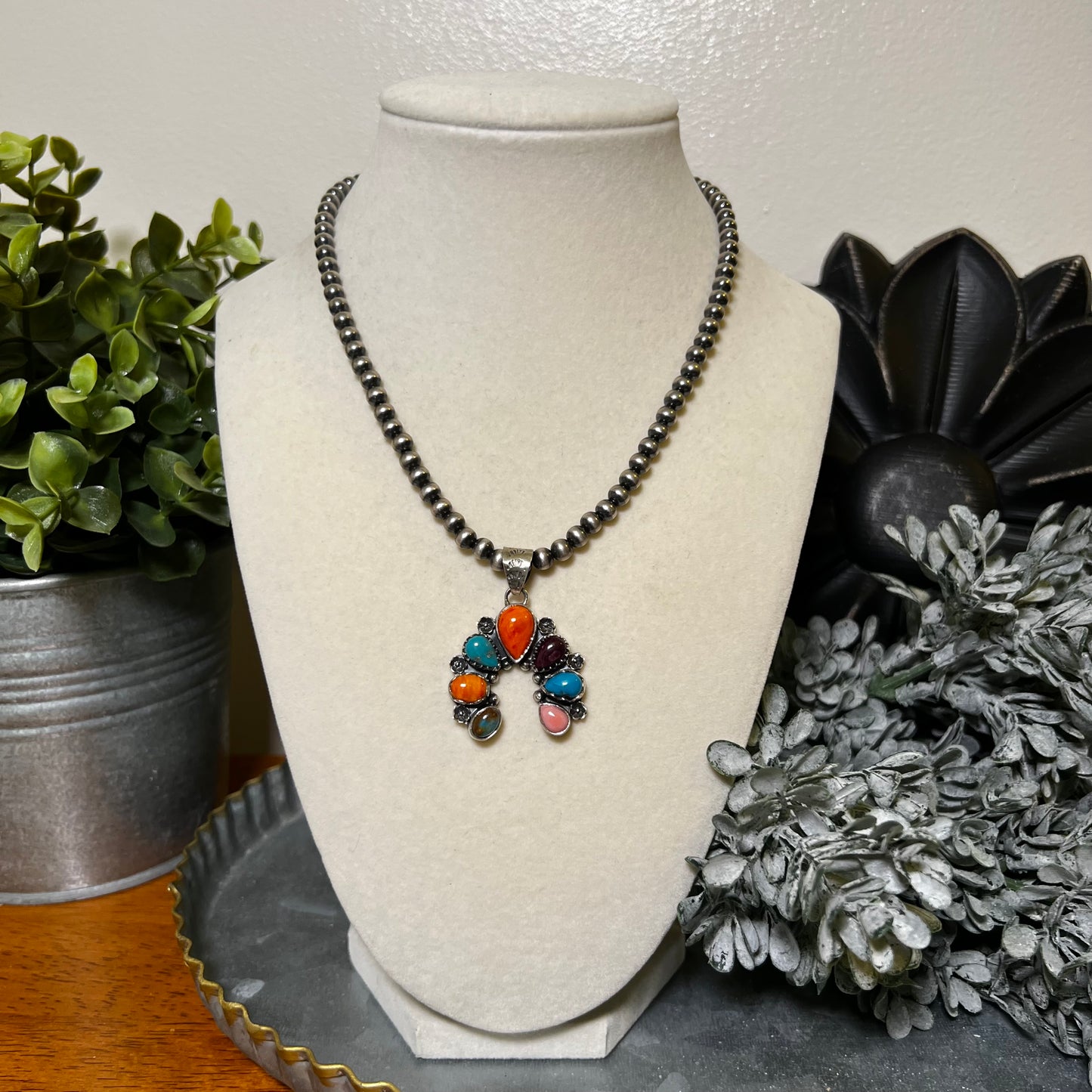 Website Title

Multi-Stone Sterling Silver Naja Pendant | Turquoise, Spiny Oyster & Queen Conch