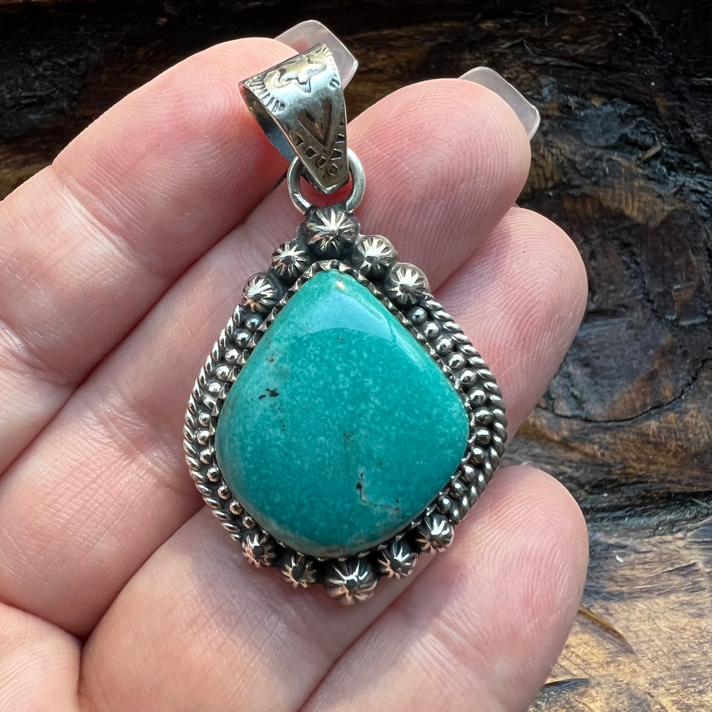 Sterling Silver Kingman Turquoise Statement Pendant