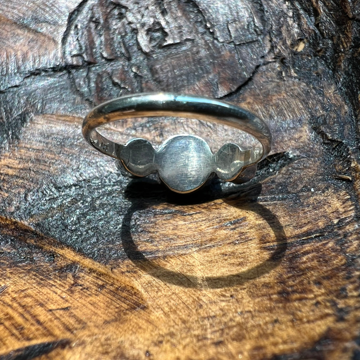 Sterling Silver Kingman Turquoise & Lapis Lazuli Three-Stone Ring