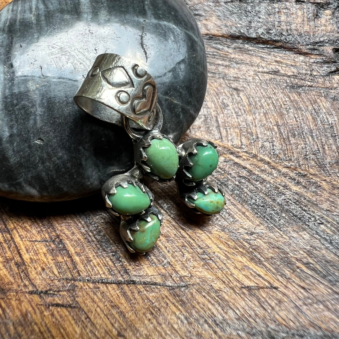 Sterling Silver Kingman Turquoise Mini Naja Pendant