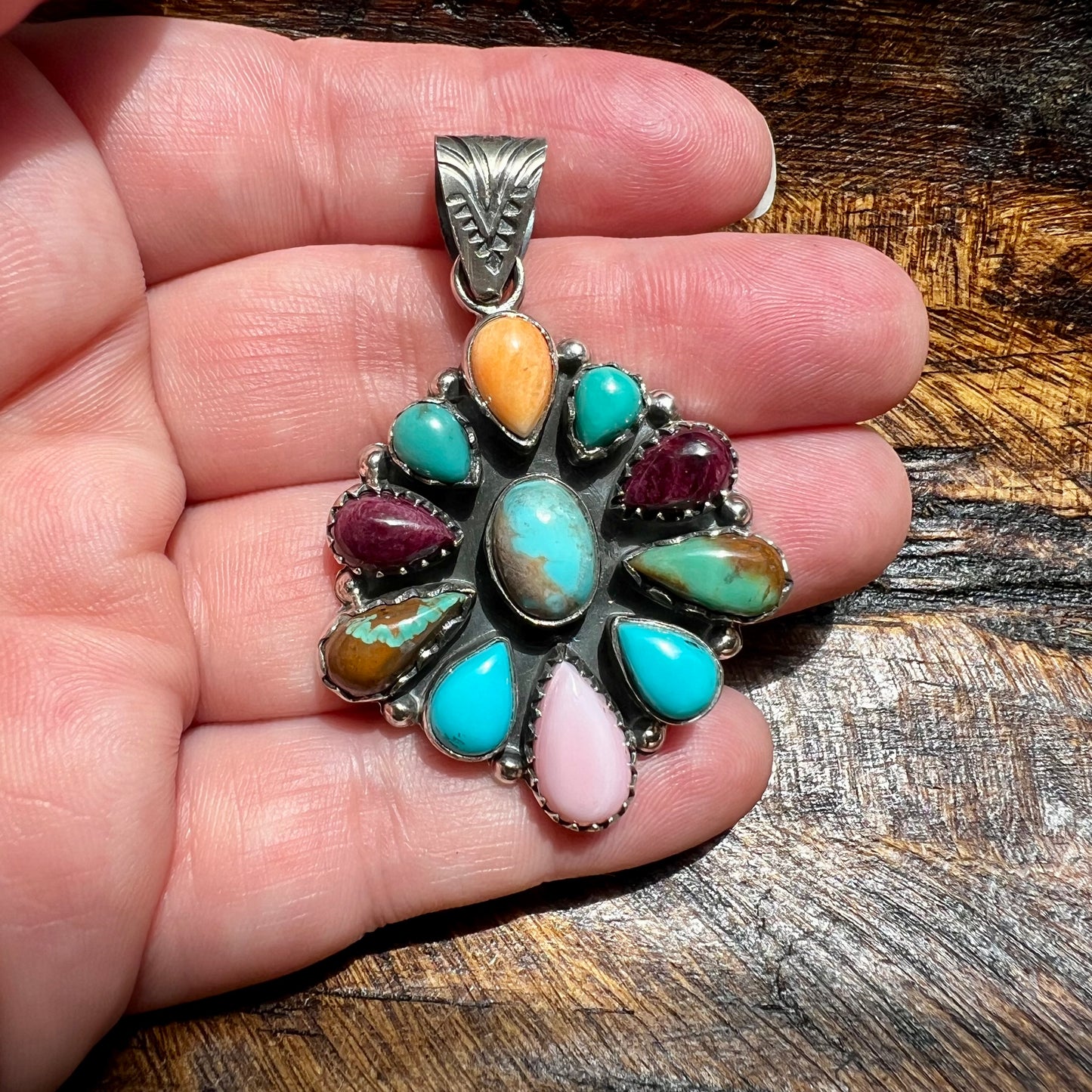 Sterling Silver | Multi Stone Statement Cluster Pendant