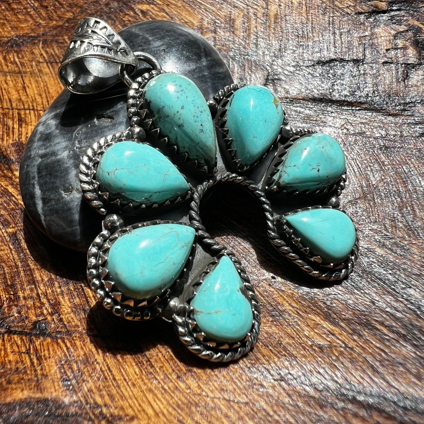 Kingman Turquoise Naja Pendant in Sterling Silver – Handcrafted Southwestern