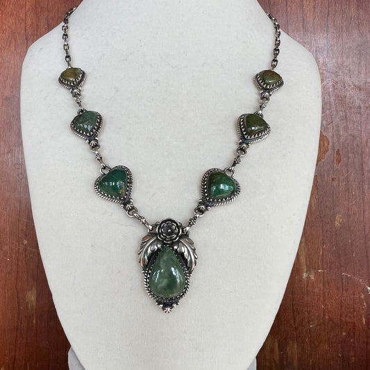 Statement Turquoise Necklace in Solid Sterling Silver