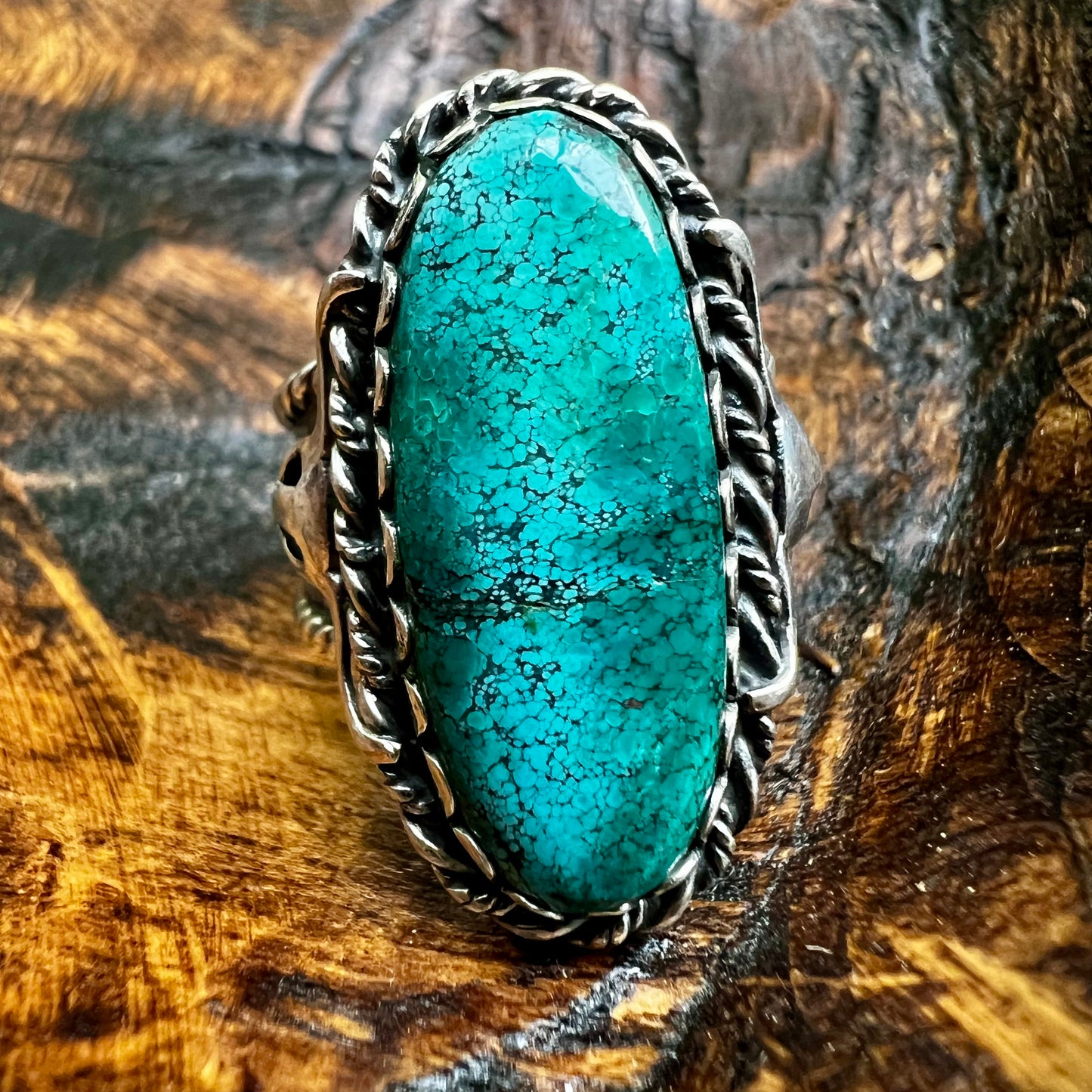 Kingman Turquoise Statement Ring – Wide Band Sterling Silver