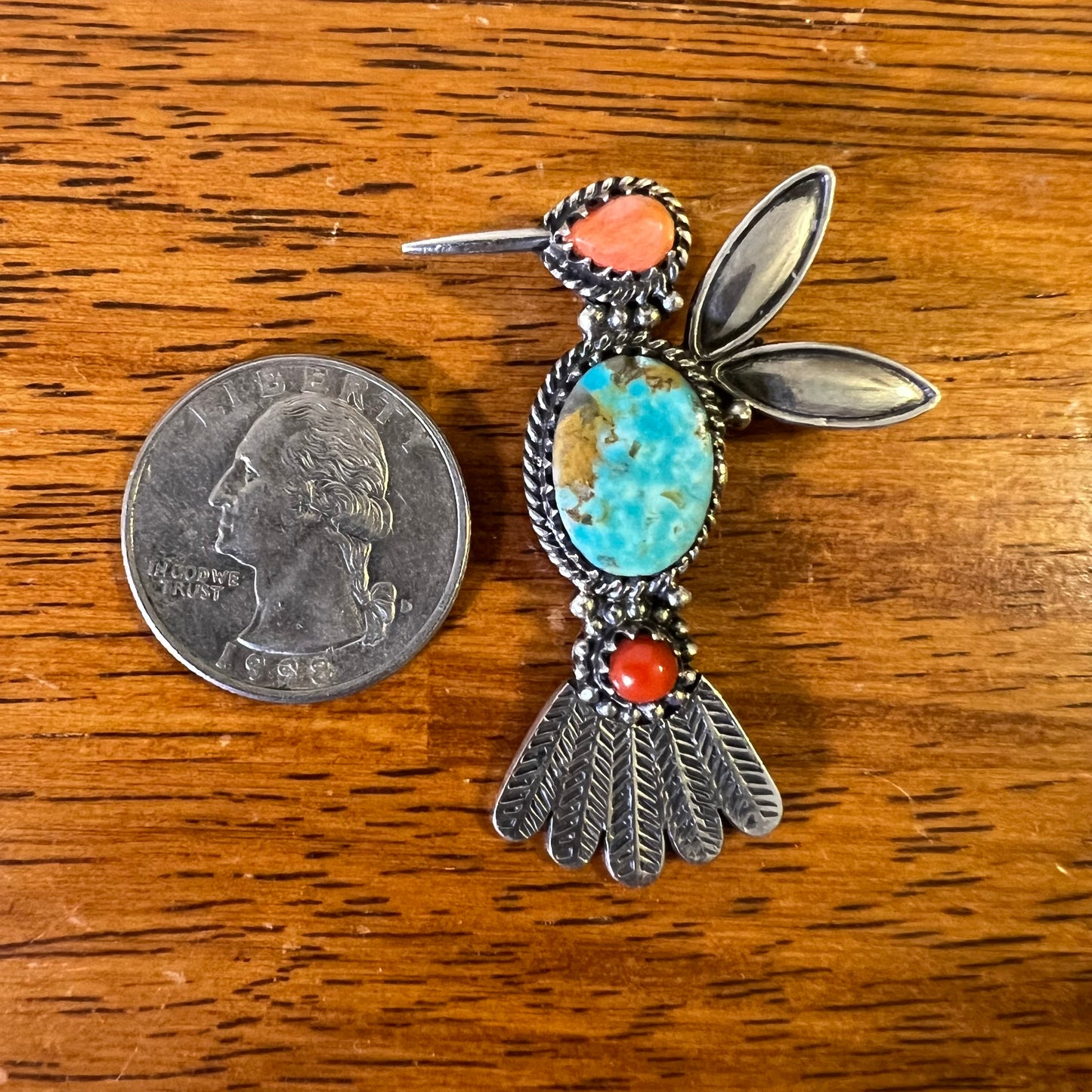 Sterling Silver Hummingbird Brooch
