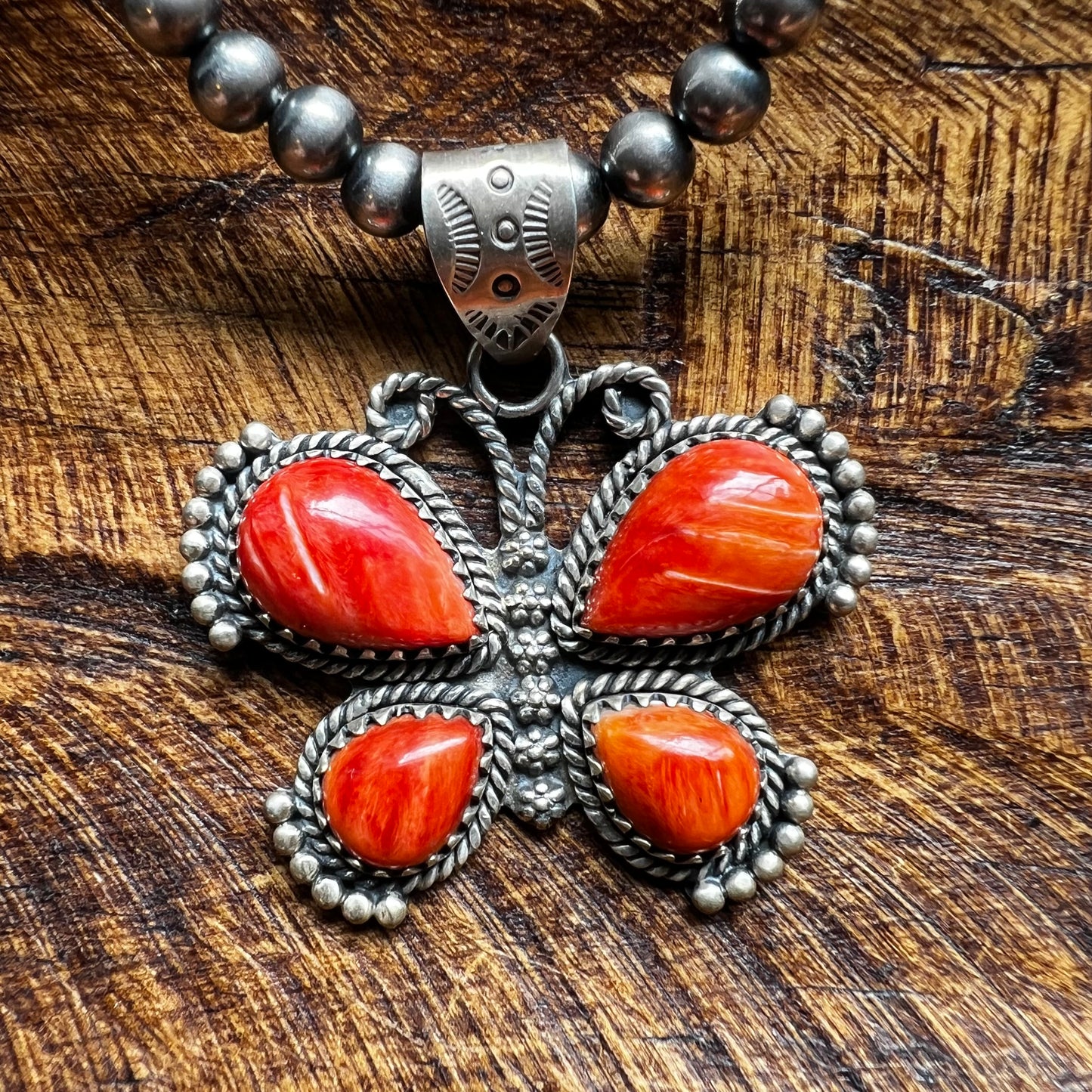 Sterling Silver Spiny Oyster Butterfly Pendant