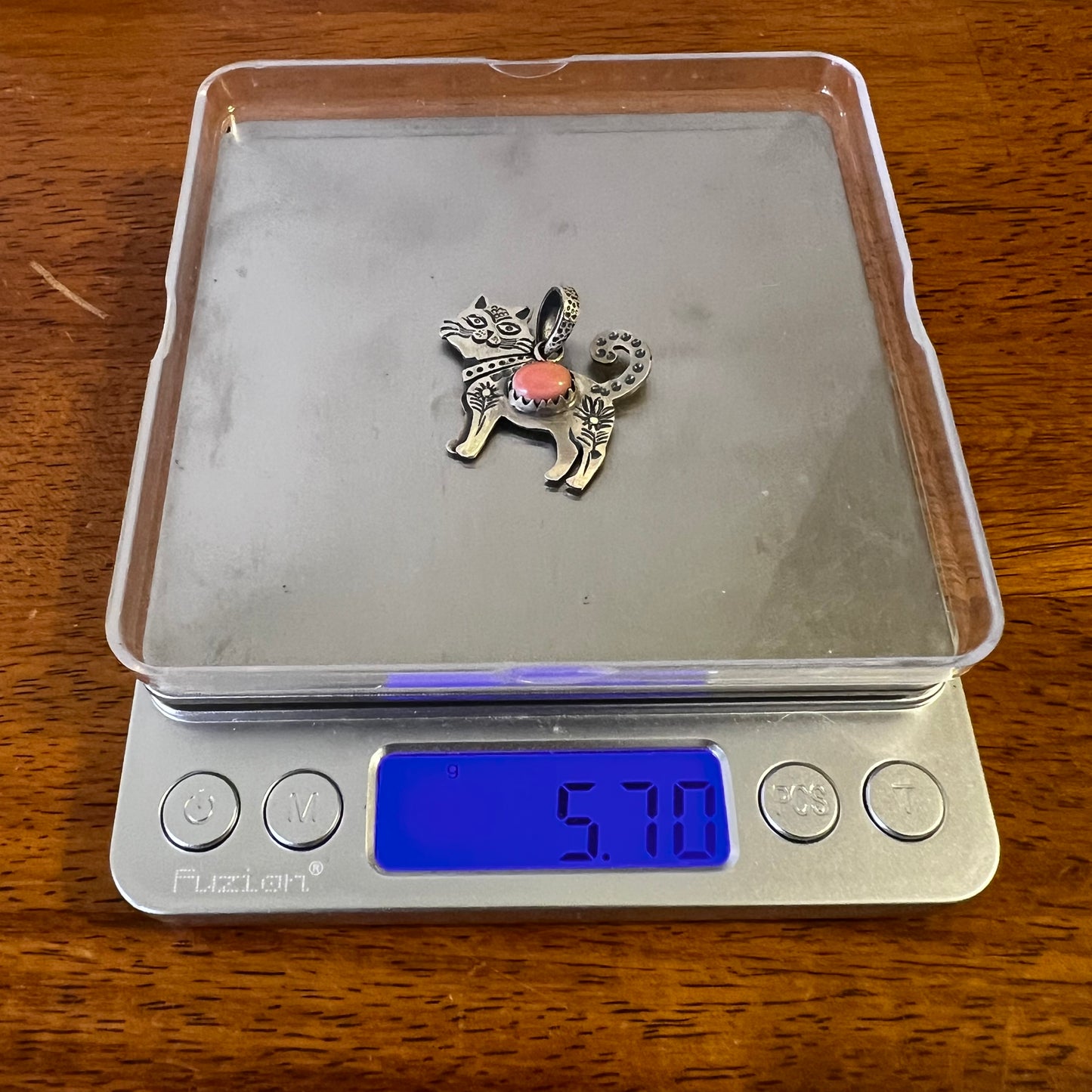 Sterling Silver Queen Conch Cat Pendant | Handmade Southwestern Kitty