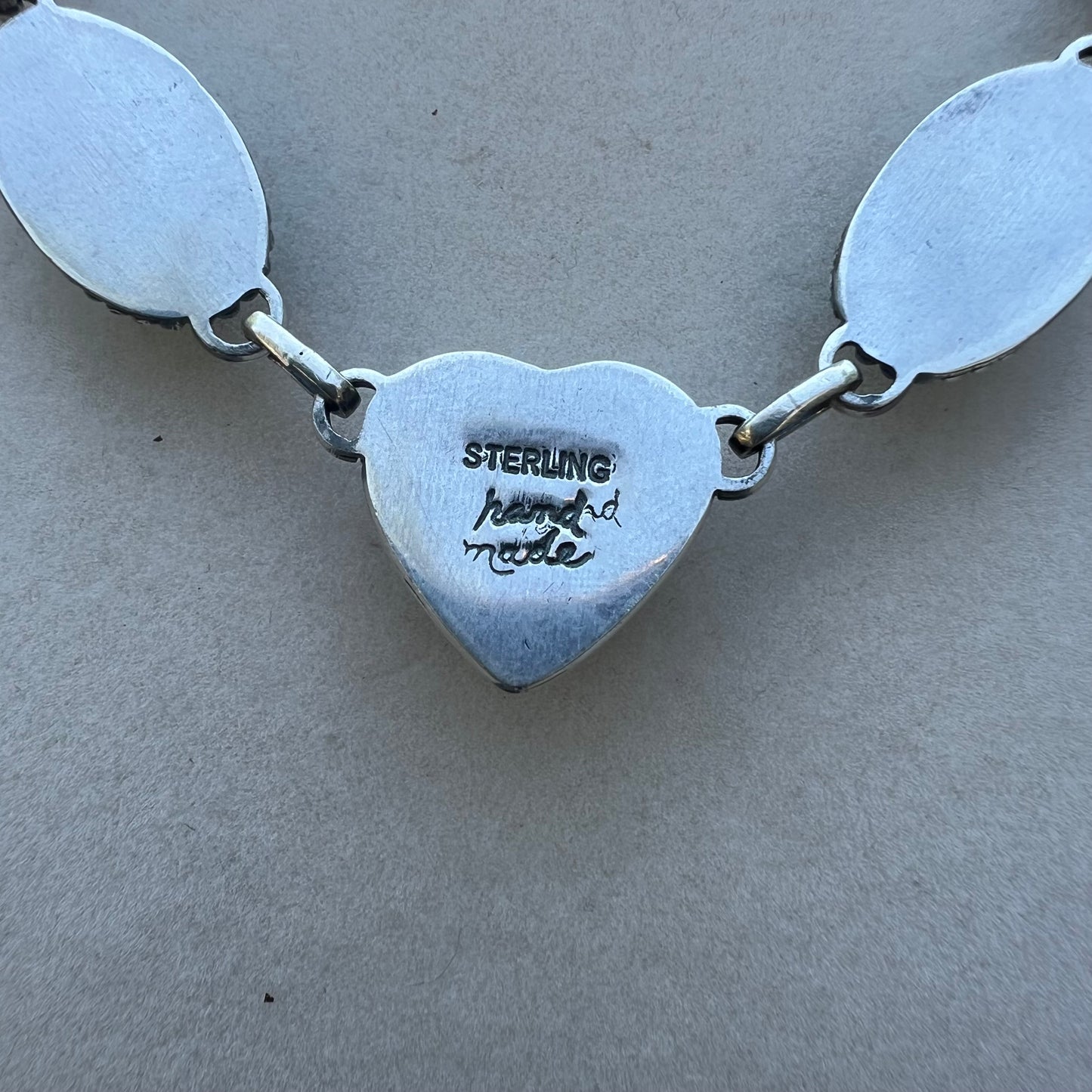 Kingman Turquoise Heart Choker Necklace – Sterling Silver Statement