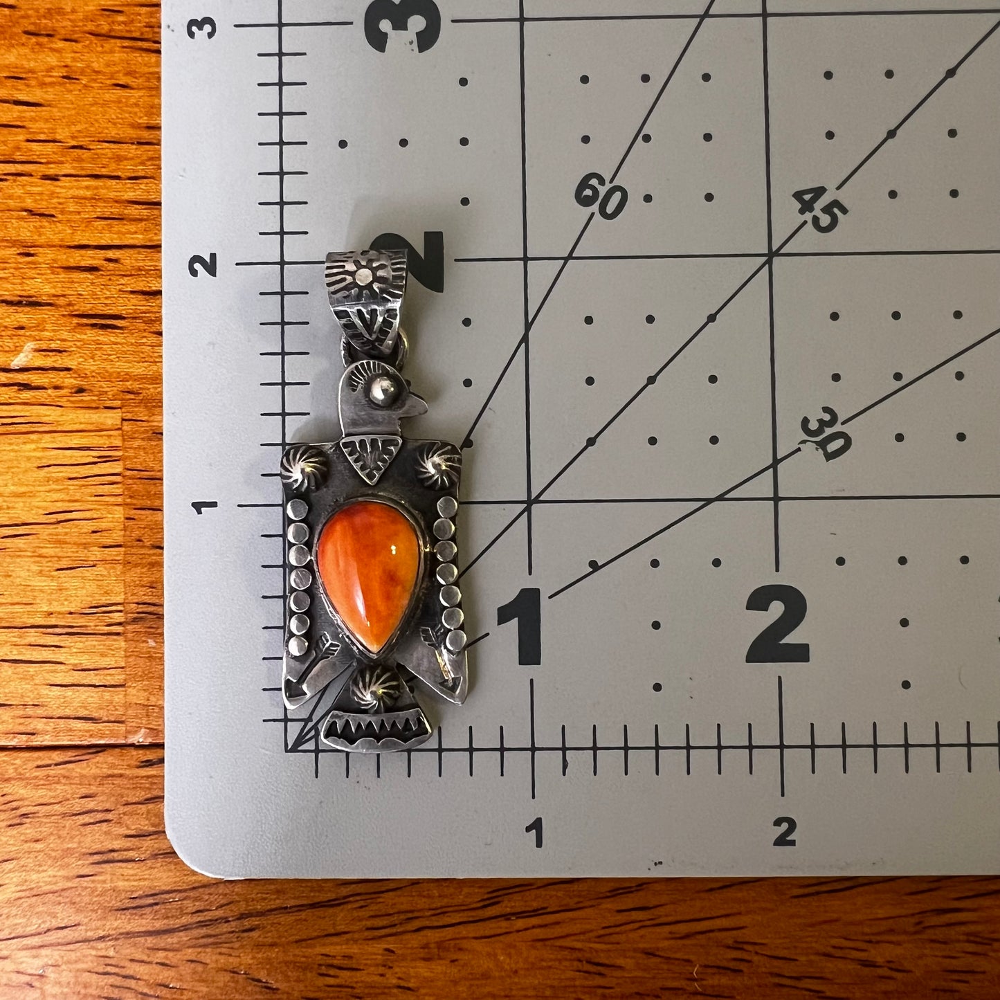 Sterling Silver Spiny Oyster Thunderbird Pendant