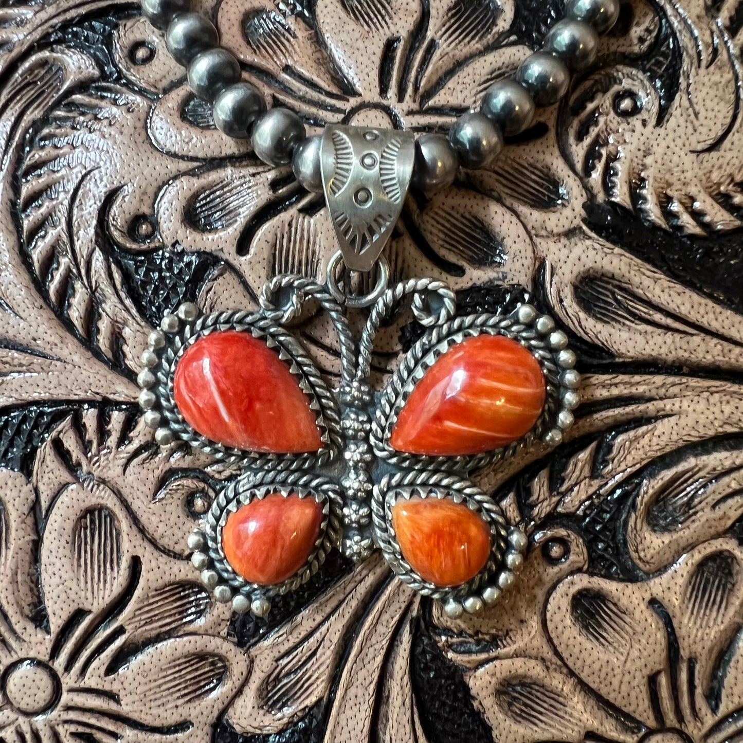 Sterling Silver Spiny Oyster Butterfly Pendant
