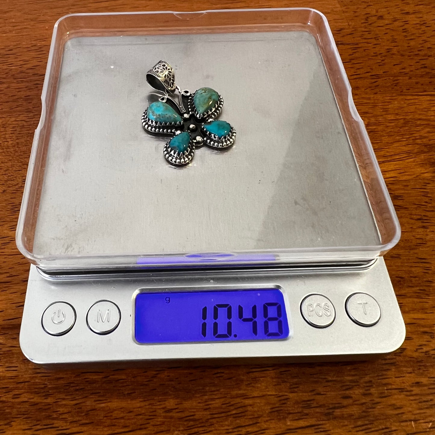 Kingman Turquoise Butterfly Pendant | Sterling Silver Southwestern