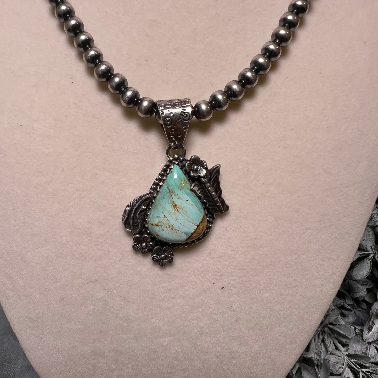 ✨ Sterling Silver Kingman Turquoise Pendant