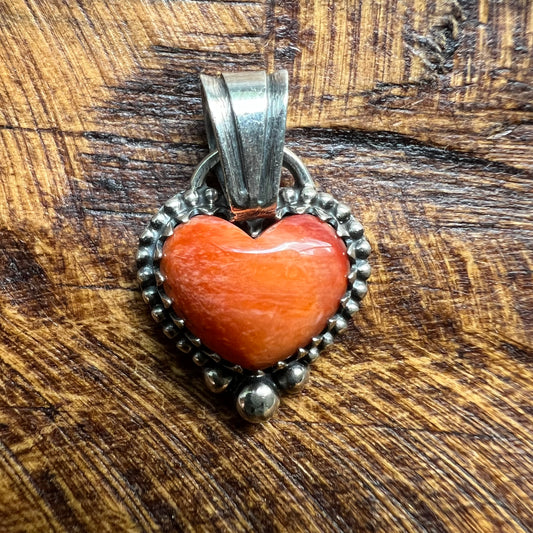 Sterling Silver Spiny Oyster Heart Pendant